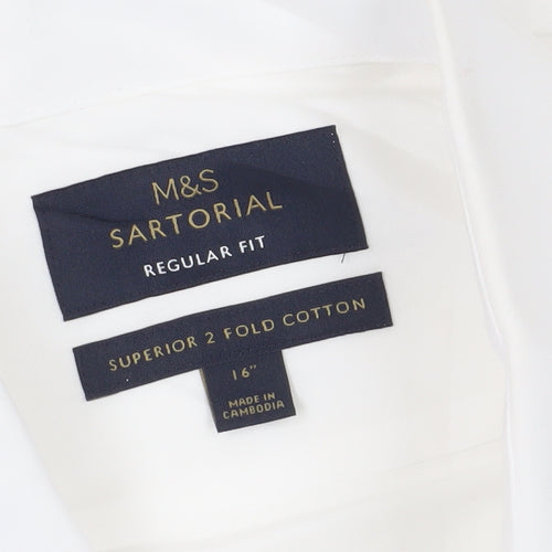 Marks and Spencer Men's White Regular Fit Dress Shirt