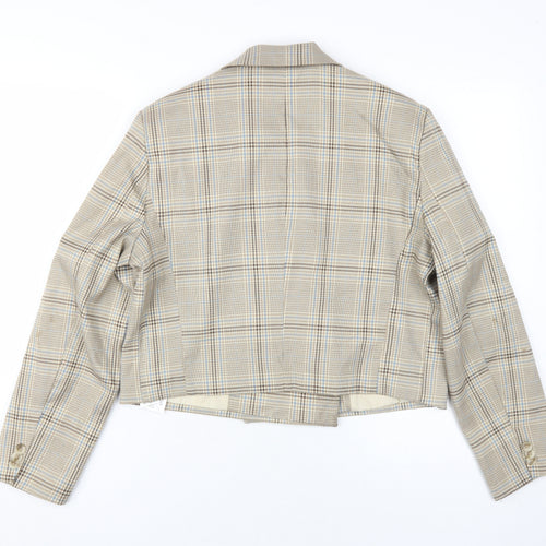 Pull & Bear Women's Beige Check Blazer L