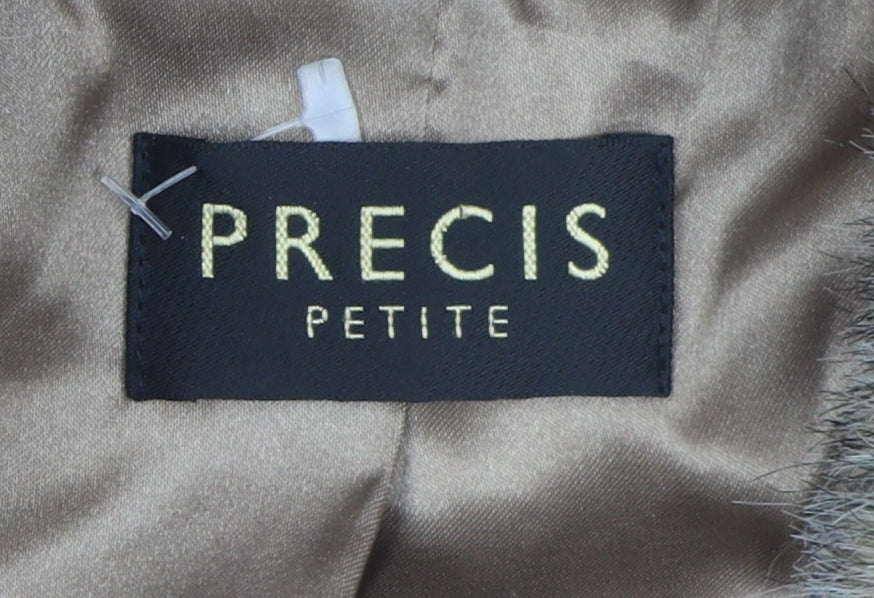 Precis Women's Beige Faux Fur Lined Pea Coat Size 18