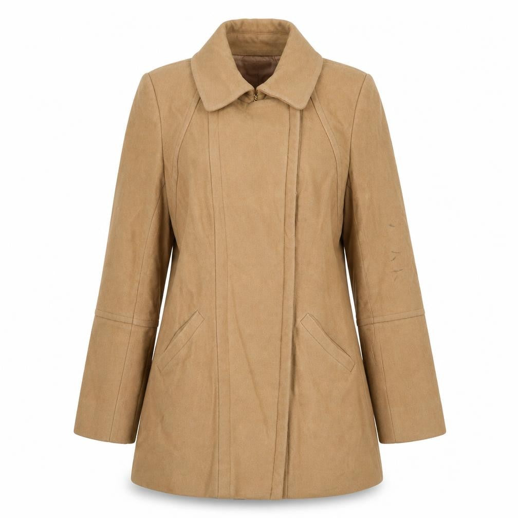 Front view of Marcs Women's Beige Wool Overcoat, size 12