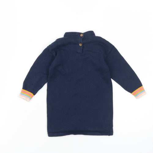 Next Girls Baby Rainbow Knit Dress Blue 12-18 Months