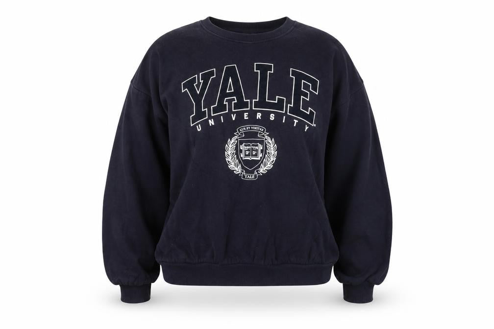 Front view of H&M Women's Black XS Pullover Yale Sweatshirt