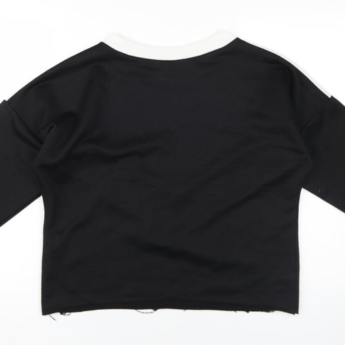 Boohoo Women's Black Gold Colourblock Sweatshirt Size 10
