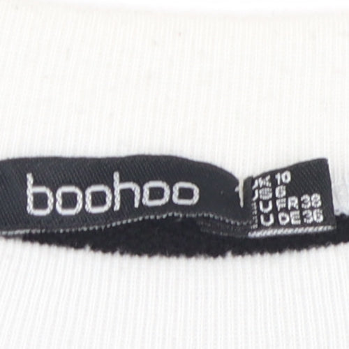Boohoo Women's Black Gold Colourblock Sweatshirt Size 10