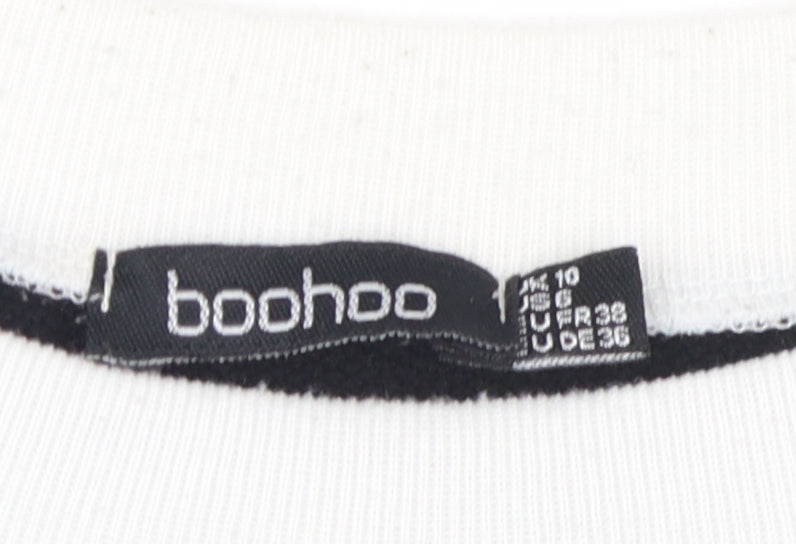 Boohoo Women's Black Gold Colourblock Sweatshirt Size 10