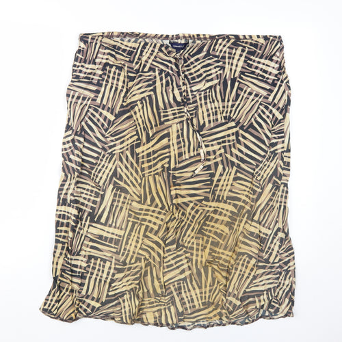 Casual Club Women's Beige Black Geometric Skirt Size 18