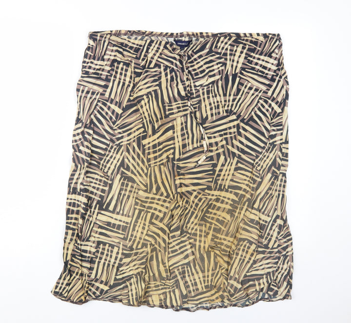 Casual Club Women's Beige Black Geometric Skirt Size 18