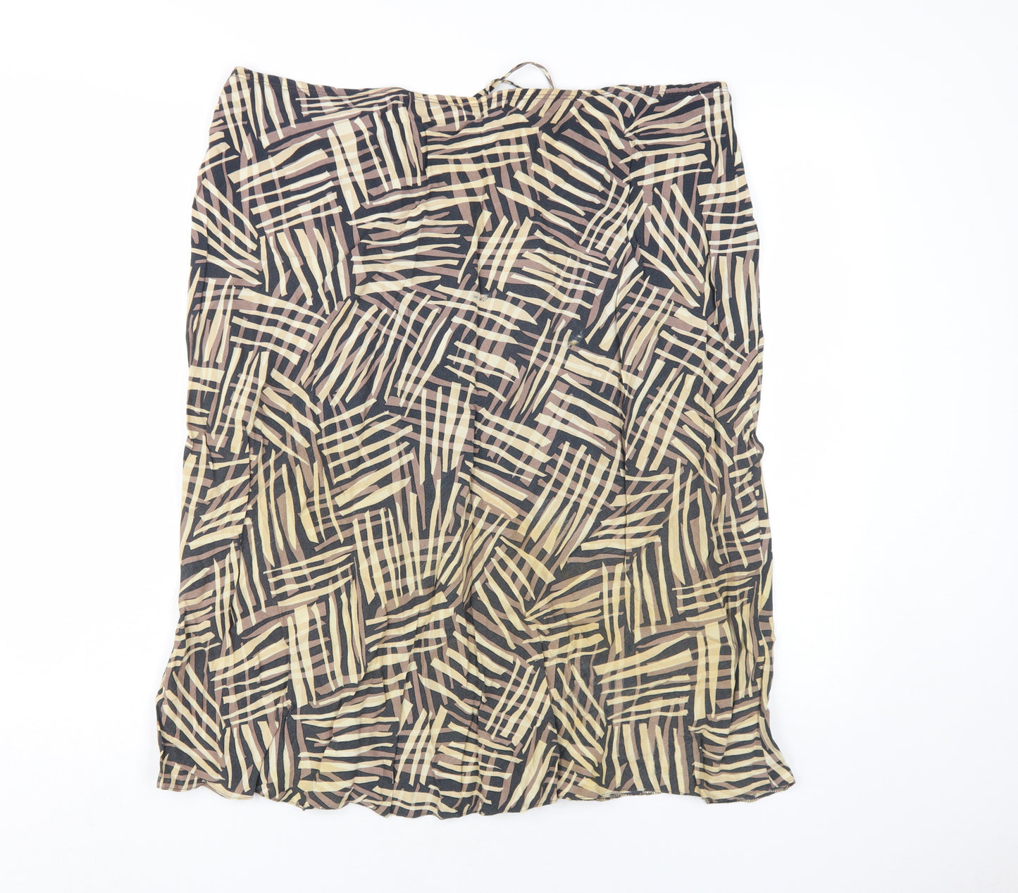 Casual Club Women's Beige Black Geometric Skirt Size 18
