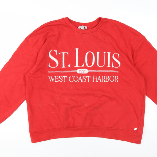 Pacific Republic Red Women's Pullover Sweatshirt, St Louis Size S