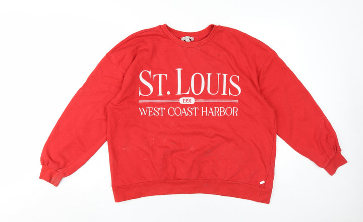 Pacific Republic Red Women's Pullover Sweatshirt, St Louis Size S