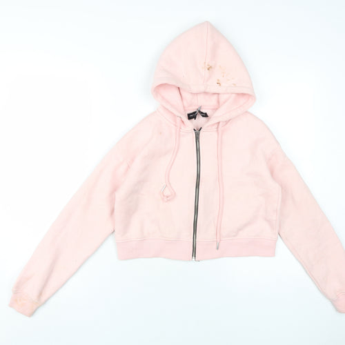 PrettyLittleThing Women's Pink Full Zip Hoodie Size M