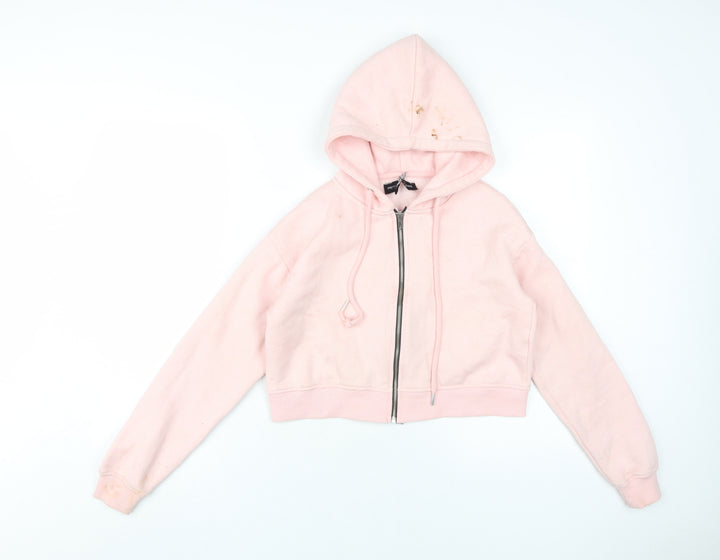 PrettyLittleThing Women's Pink Full Zip Hoodie Size M