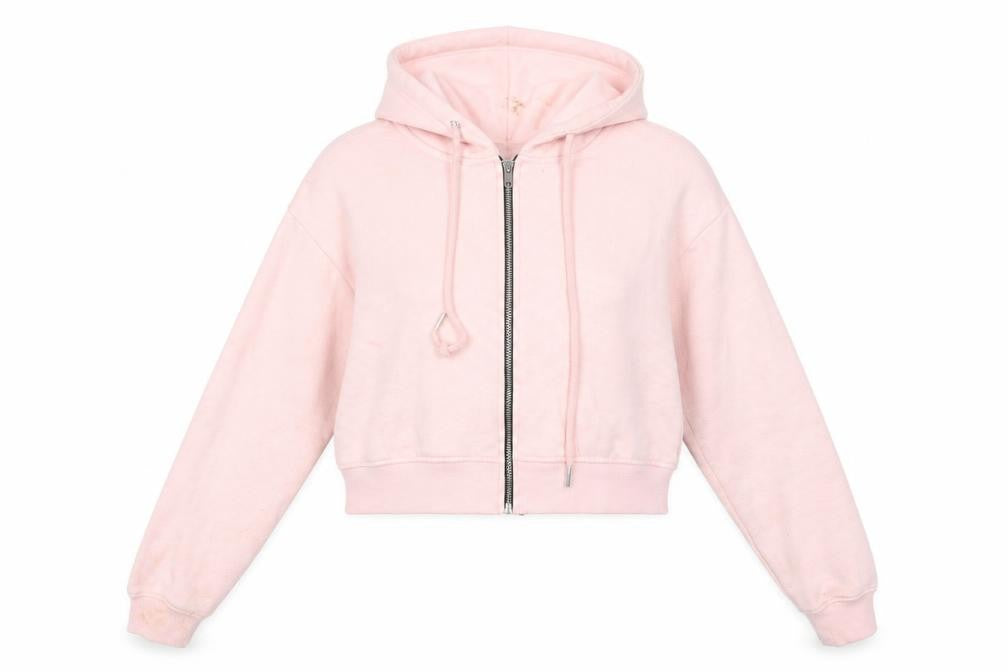 Front view of PRETTYLITTLETHING Women's Pink Full Zip Hoodie, size M