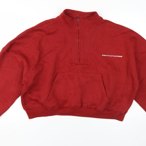PrettyLittleThing Women's Red Pullover Sweatshirt L