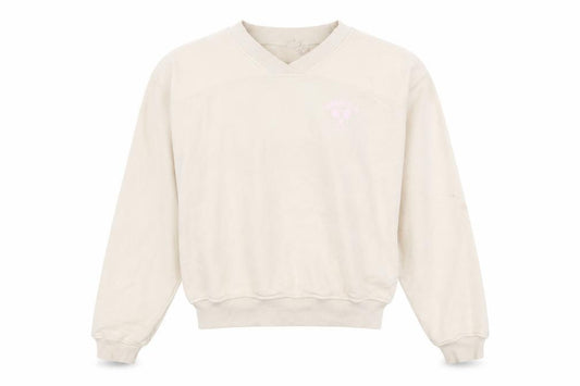 Front view of H&M Women's Beige Pullover Sweatshirt -, size S