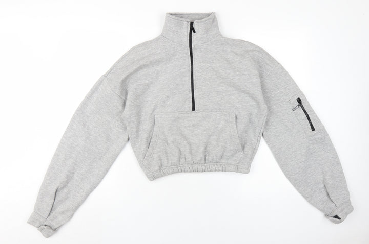 PrettyLittleThing Women's Grey Pullover Sweatshirt S
