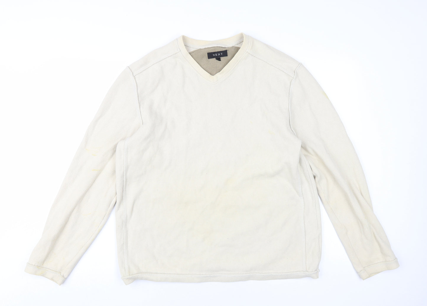 Next Men's Beige Pullover Sweatshirt L Long Sleeve