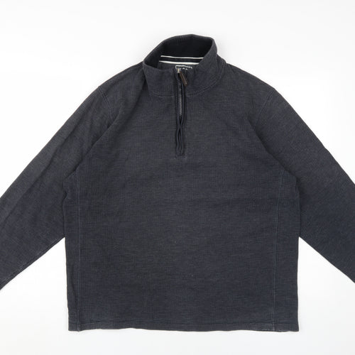 John Lewis Men's Grey 1/4 Zip Sweatshirt, Size L