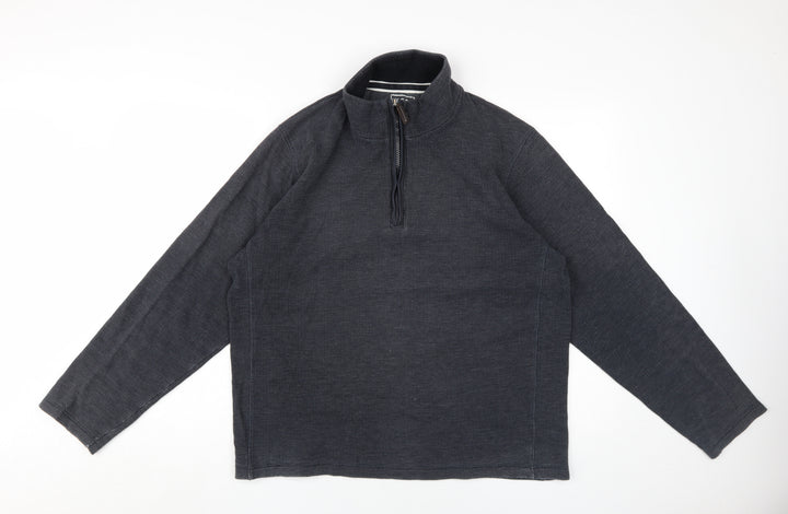 John Lewis Men's Grey 1/4 Zip Sweatshirt, Size L