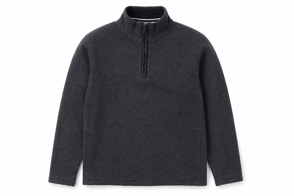 Front view of John Lewis Men's Grey 1/4 Zip Sweatshirt, size L