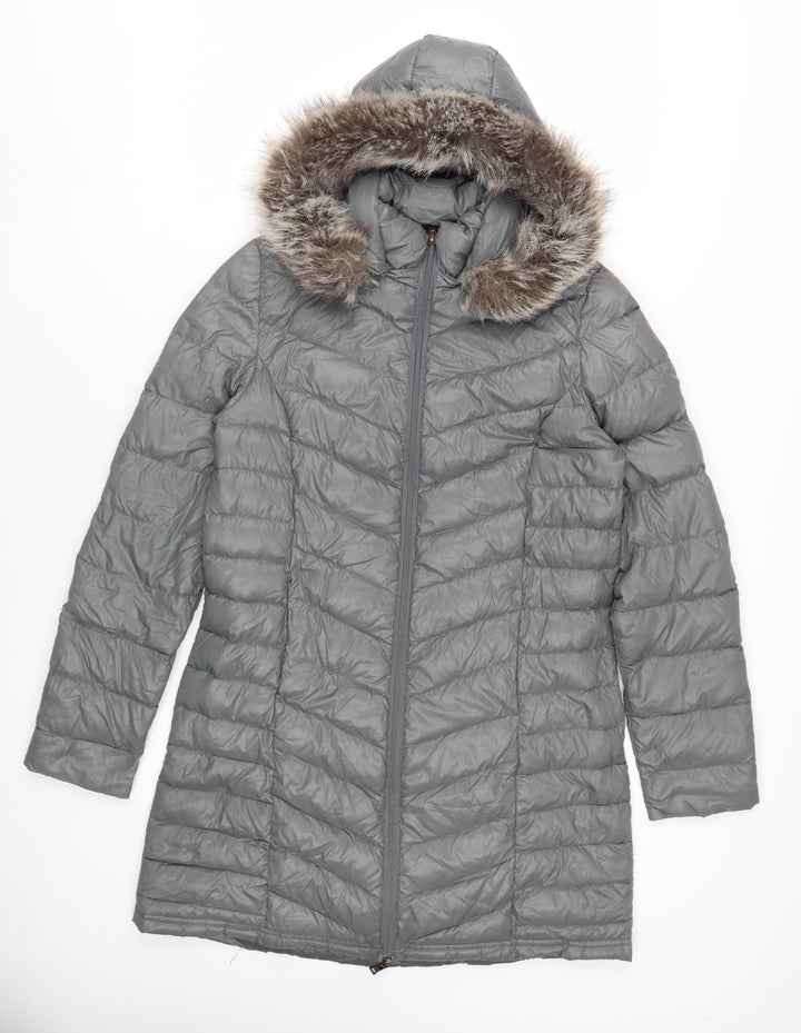 Peace Love Chill Women's Grey Puffer Jacket Coat M