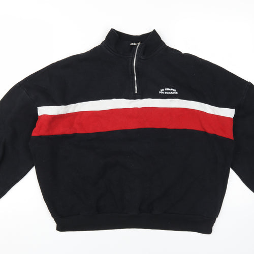 Pull&Bear Women's Black Medium Colourblock Sweatshirt