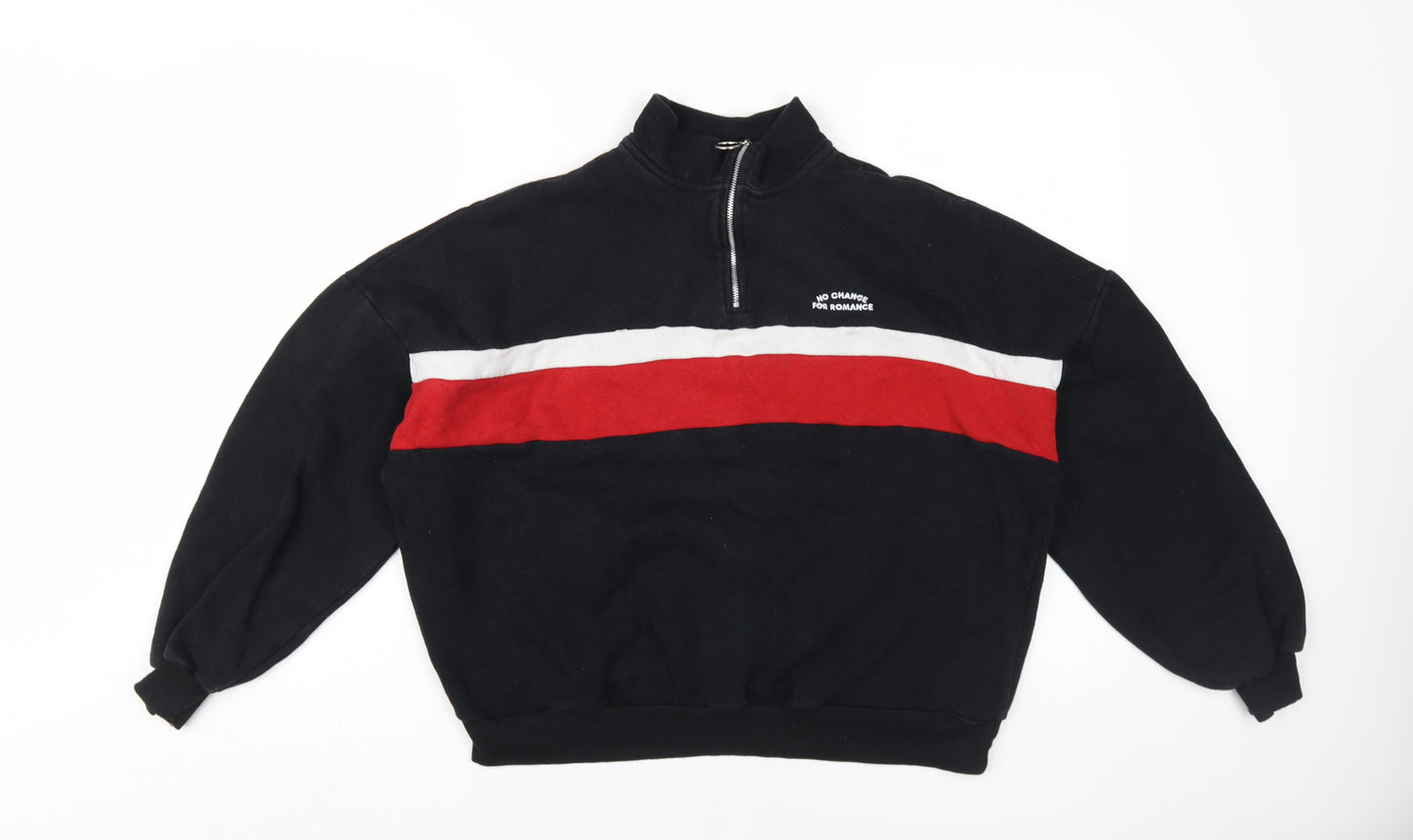 Pull&Bear Women's Black Medium Colourblock Sweatshirt