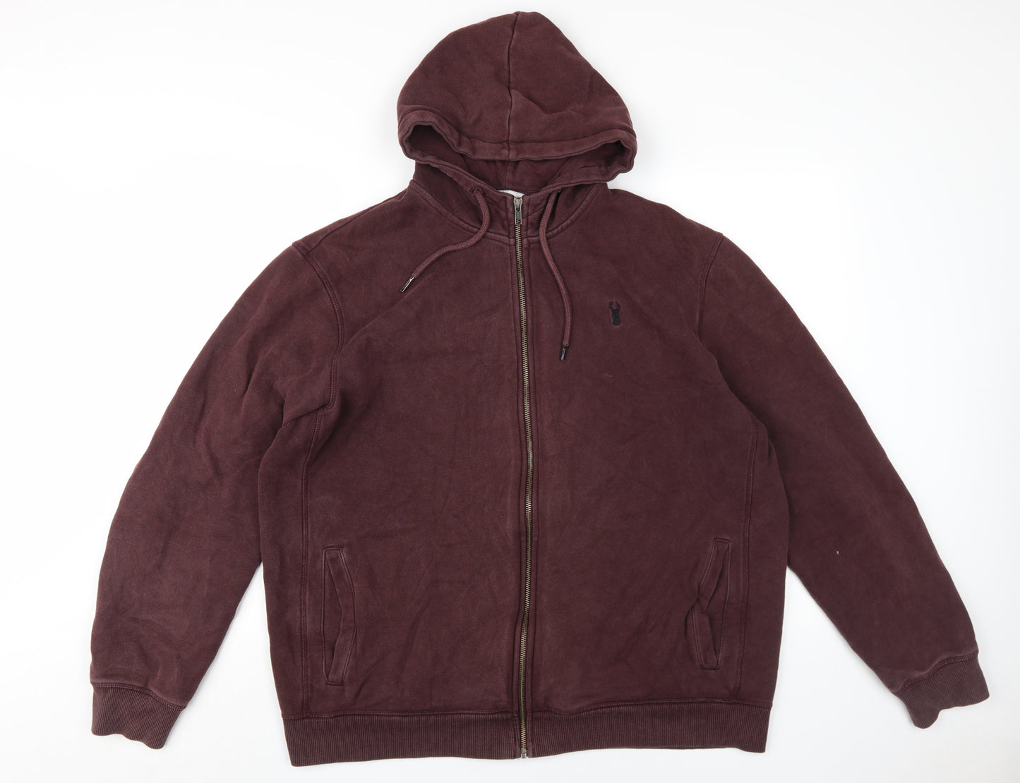 Next Men's Brown Full Zip Hoodie 2XL, Regular Fit