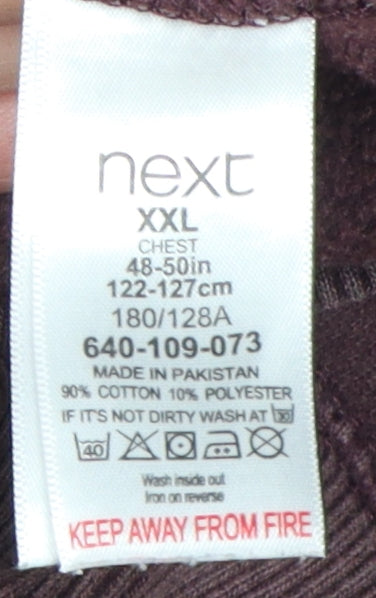 Next Men's Brown Full Zip Hoodie 2XL, Regular Fit