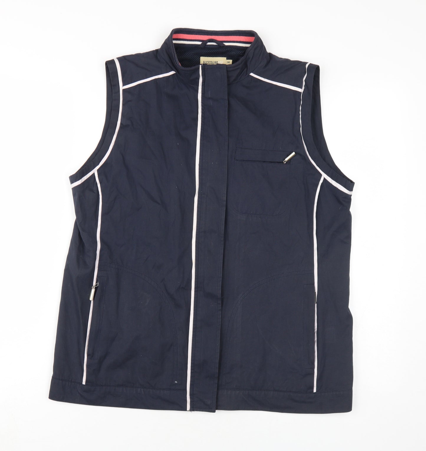 AliceCollins Women's Blue Sleeveless Waistcoat Size 14