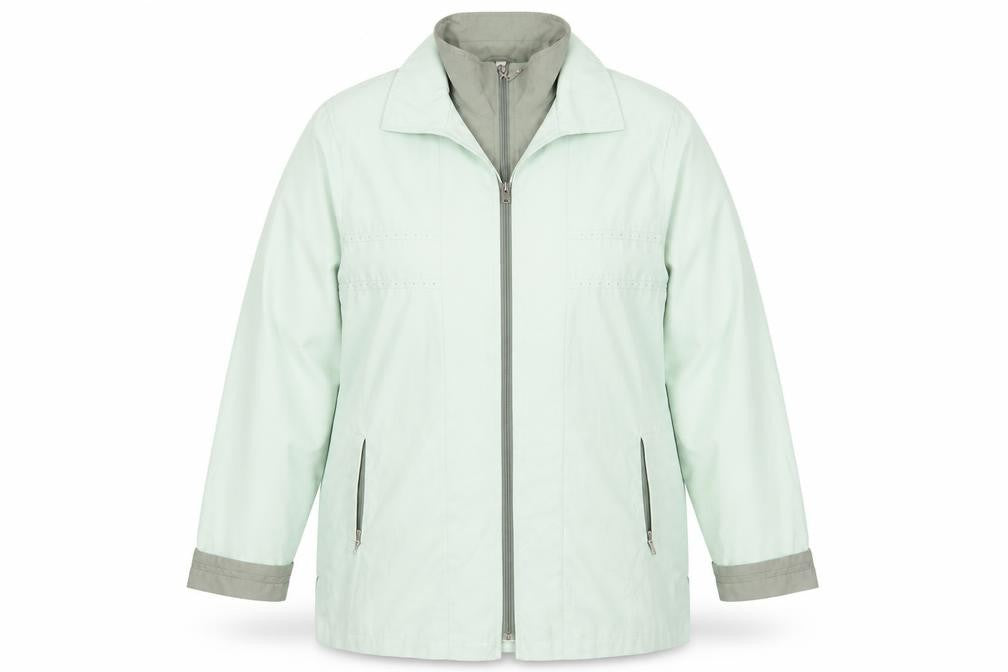 Front view of Klass Collection Women's Green Basic Jacket, size 18