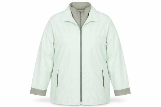 Front view of Klass Collection Women's Green Basic Jacket, size 18