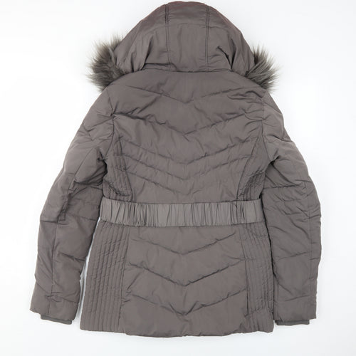 Wallis Women's Grey Puffer Jacket Size S Hooded