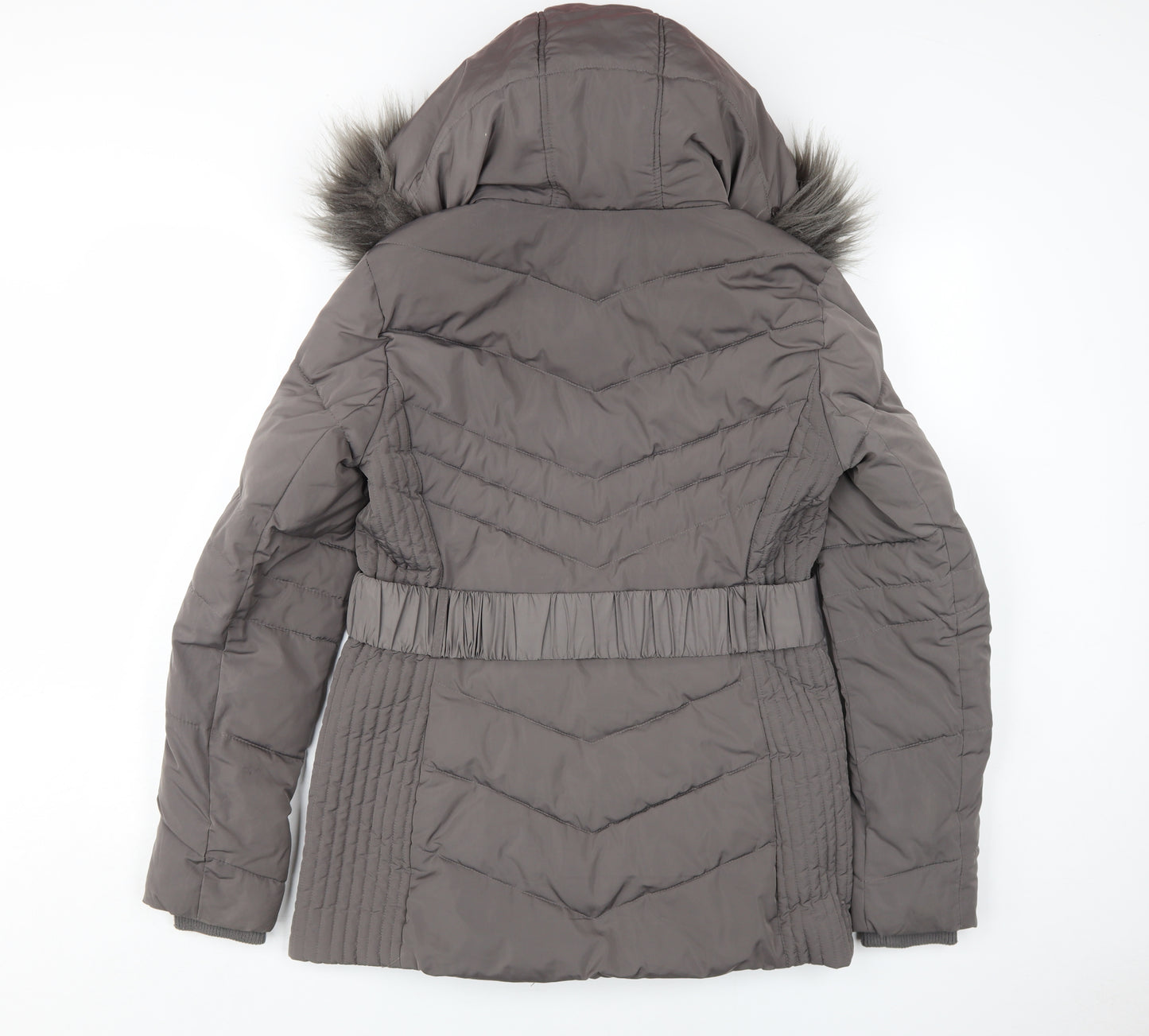 Wallis Women's Grey Puffer Jacket Size S Hooded