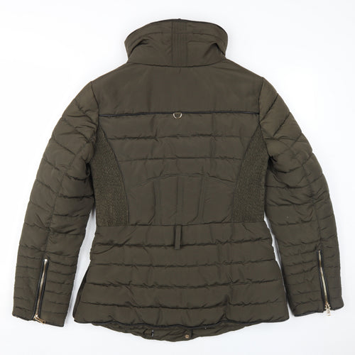 CKN Women's Green Puffer Jacket UK 10 Belted Casual