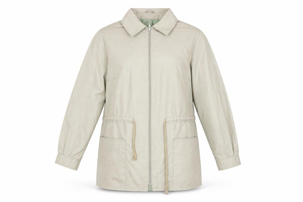 Front view of St Michael Women's Beige Anorak Jacket, size 14