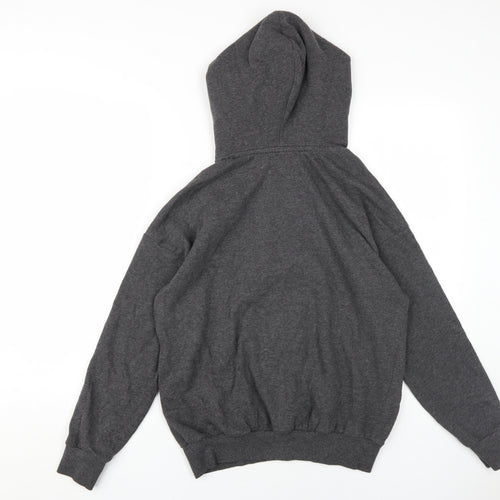 H&M Women's Grey Hoodie, Size 8, Graphic Logo