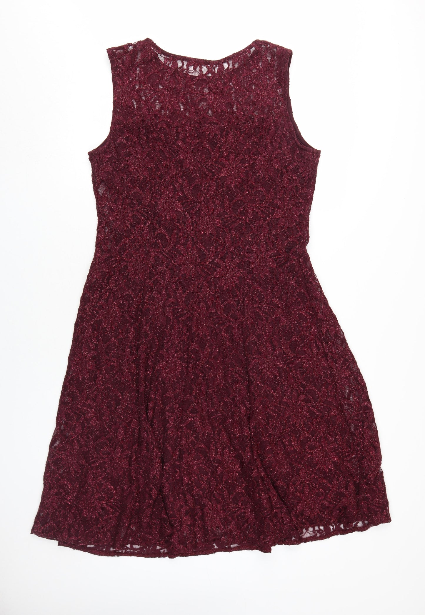 Roman Women's Red Lace A-Line Dress Size 16