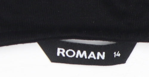 Roman Women's Black Star 3/4 Sleeve Blouse Size 14