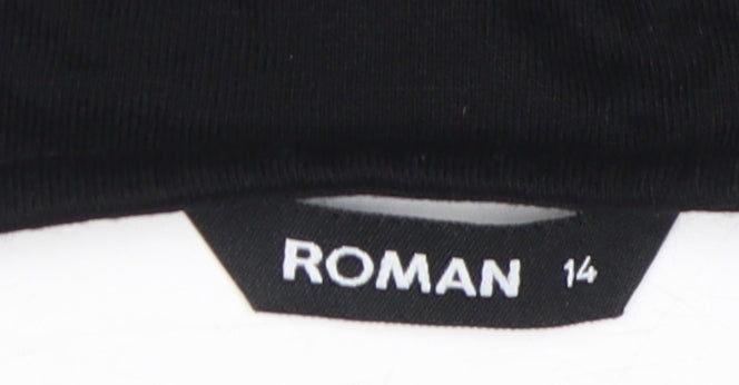 Roman Women's Black Star 3/4 Sleeve Blouse Size 14
