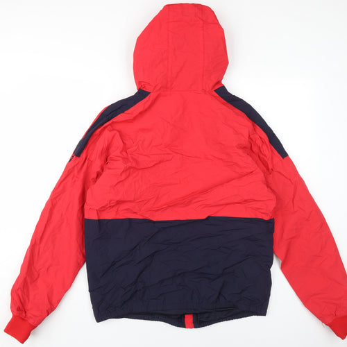 Pull&Bear Men's Red Windbreaker Jacket Size L