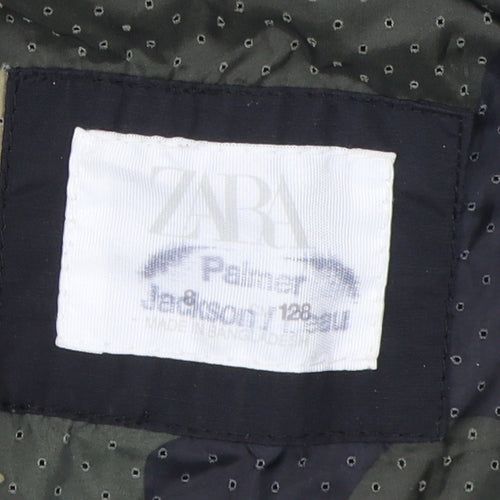 Zara Boys Black Parka Jacket with Hood, Size S