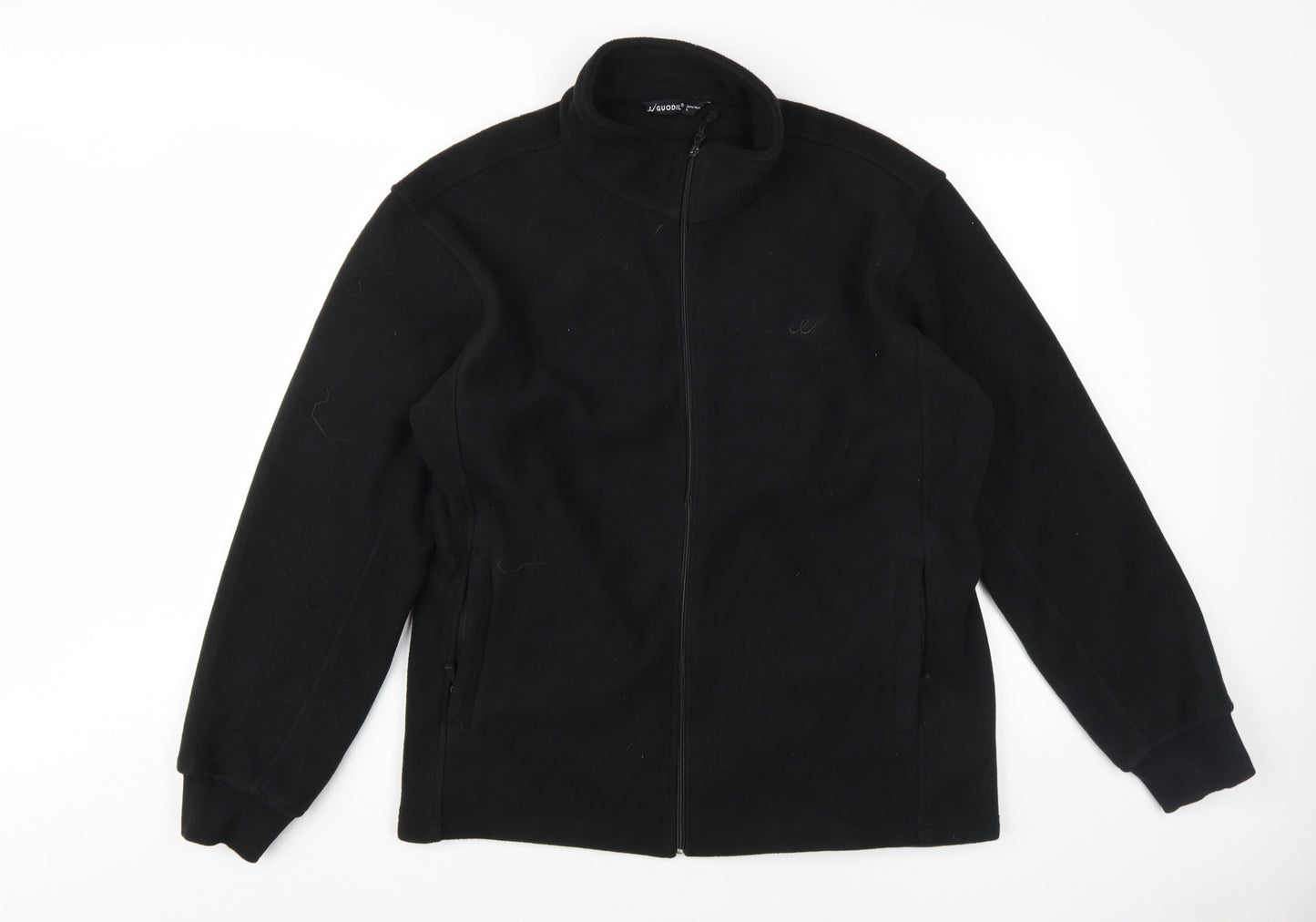 Guodil Men's Black Fleece Jacket L Stand-Up Collar