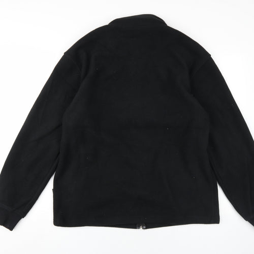 Guodil Men's Black Fleece Jacket L Stand-Up Collar