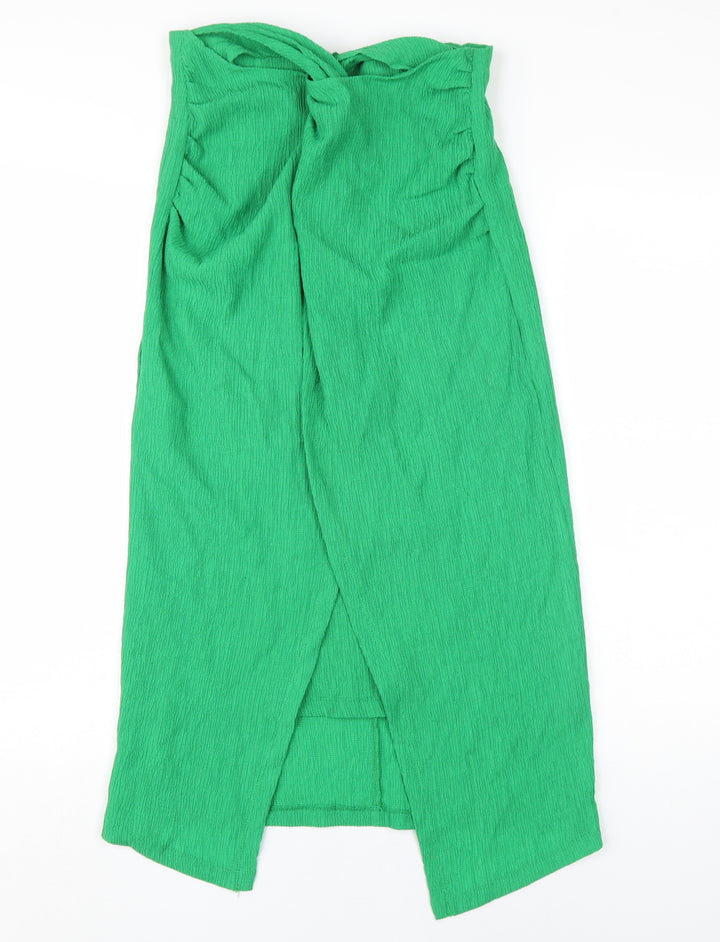 Stradivarius Women's Green Midi Pencil Skirt, Size M