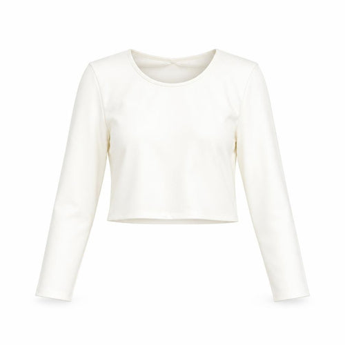 Zara Women's White Cropped Blouse, Size S, Casual Slim Fit