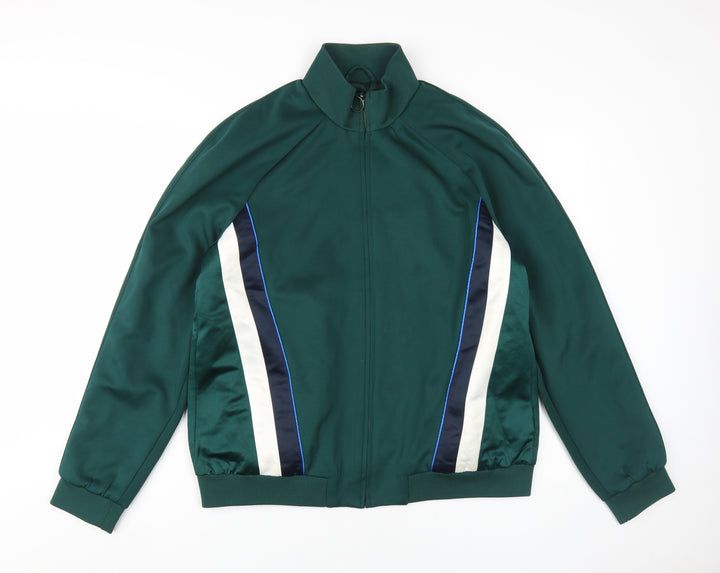 Topman Men's Green Bomber Jacket - Size L Casual