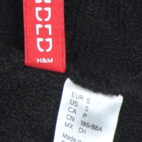 H&M Women's Black Full Zip Hoodie, Size Small, Cotton