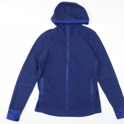 H&M Men's Blue Hooded Fleece Jacket, Size M