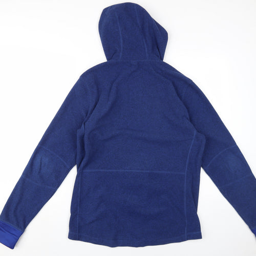 H&M Men's Blue Hooded Fleece Jacket, Size M